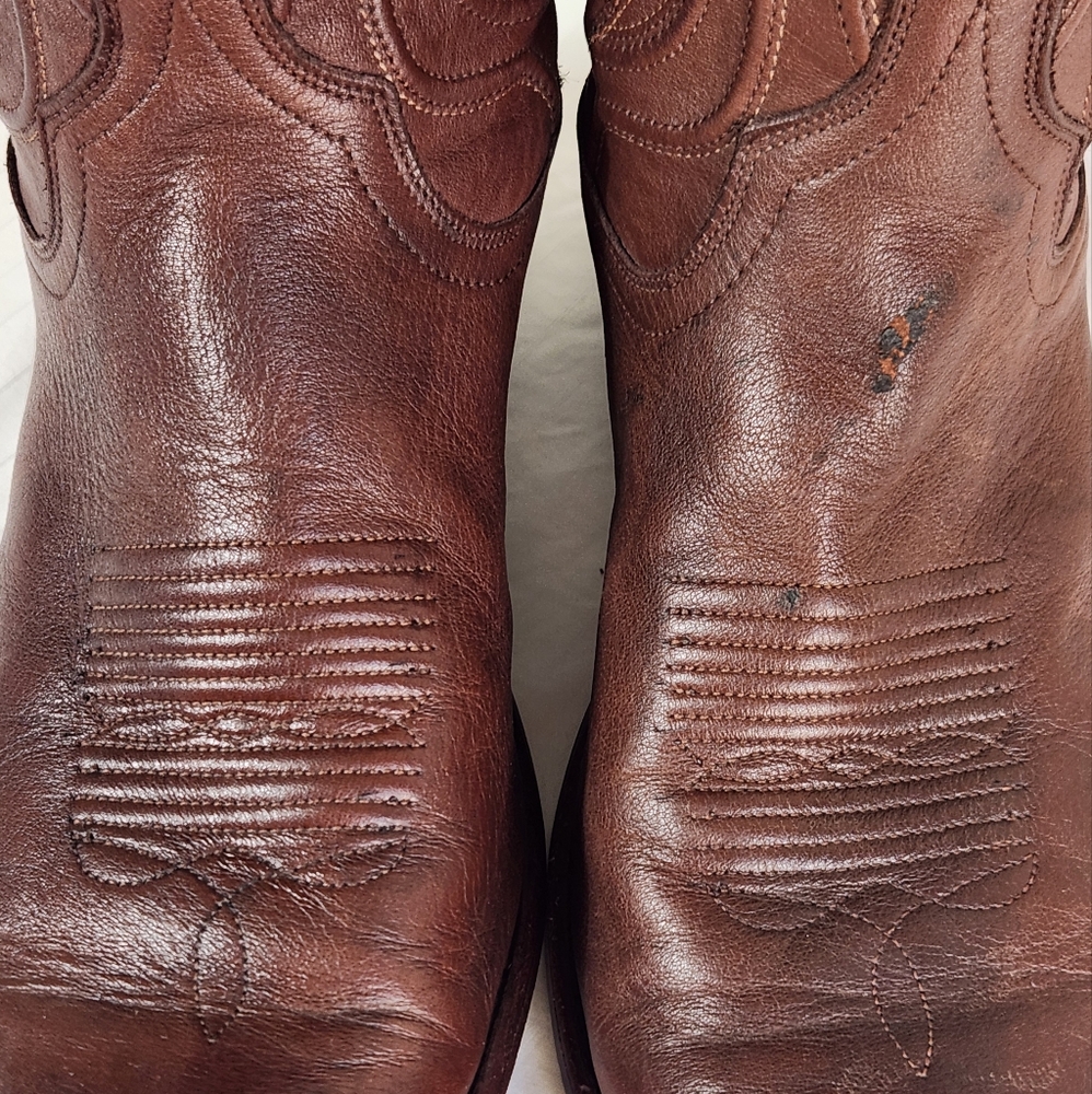 Tecovas Rich Brown Leather Cowboy Boots Size 10.5 - Picture 8 of 14
